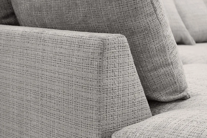 Rossita Lyx 4-istuttava Erittäin syvä Sohva divaanilla Vasen - Vaaleanharmaa Chenille - Huonekalut - Sohva - Divaanisohva