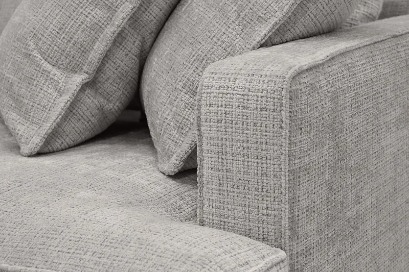 Rossita Lyx 4-istuttava Erittäin syvä Sohva divaanilla Vasen - Vaaleanharmaa Chenille - Huonekalut - Sohva - Divaanisohva