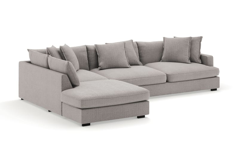 Rossita Lyx 4-istuttava Erittäin syvä Sohva divaanilla Vasen - Vaaleanharmaa Chenille - Huonekalut - Sohva - Divaanisohva