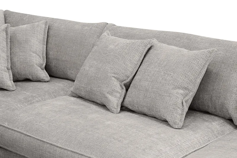 Rossita Lyx 4-istuttava Erittäin syvä Sohva divaanilla Vasen - Vaaleanharmaa Chenille - Huonekalut - Sohva - Divaanisohva