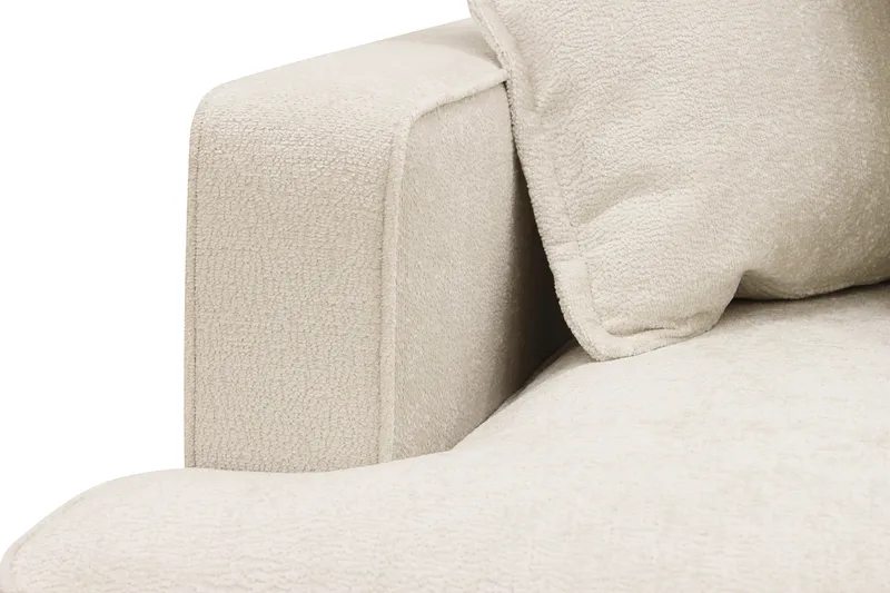 Rossita Lyx 4-istuttava Oikeakätinen L-muotoinen Extra Syvä Divaanisohva Chenille-kankaalla - Beige Chenille - Huonekalut - Sohva - Divaanisohva