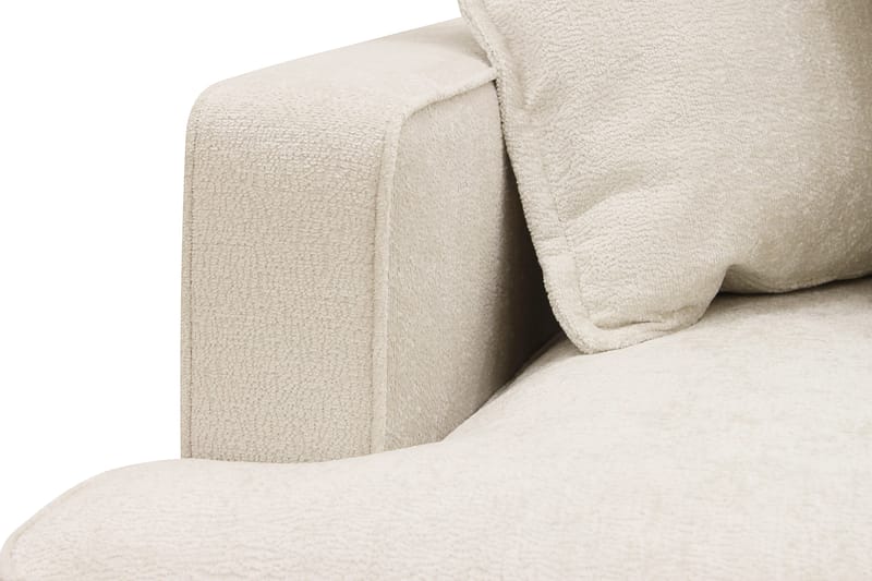 Rossita Lyx 4-istuttava Oikeakätinen L-muotoinen Extra Syvä Divaanisohva Chenille-kankaalla - Trenza 06, Beige Chenille - Huonekalut - Sohva - Divaanisohva