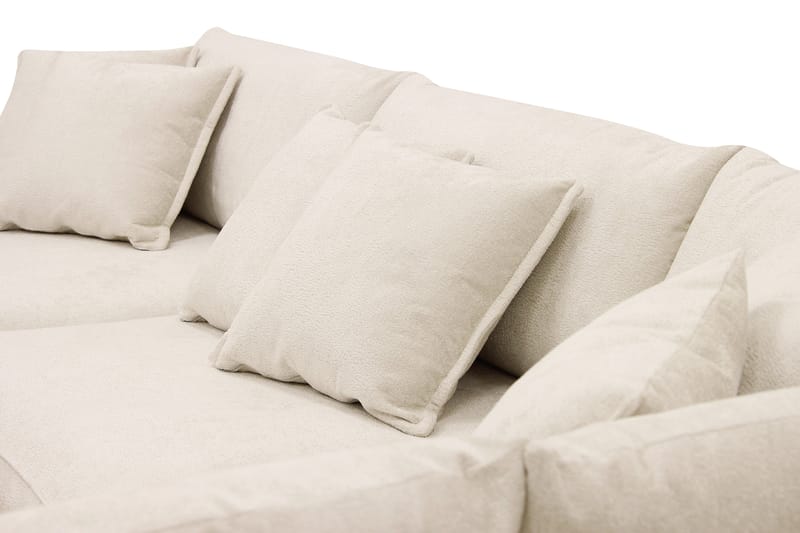 Rossita Lyx 4-istuttava Oikeakätinen L-muotoinen Extra Syvä Divaanisohva Chenille-kankaalla - Trenza 06, Beige Chenille - Huonekalut - Sohva - Divaanisohva