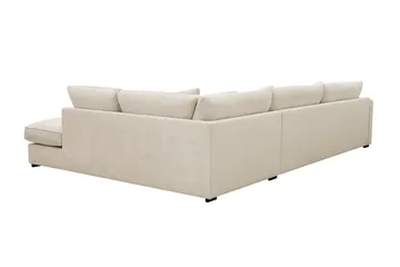 Rossita Lyx 4-istuttava Oikeakätinen L-muotoinen Extra Syvä Divaanisohva Chenille-kankaalla - Trenza 06, Beige Chenille - Huonekalut - Sohva - Divaanisohva
