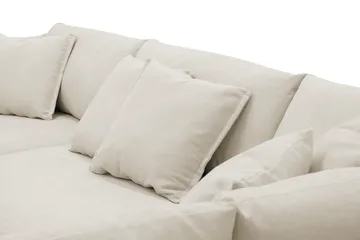 Rossita Lyx 4-istuttava Oikeakätinen L-muotoinen Extra Syvä Divaanisohva Kankaalla - Beige Kangas - Huonekalut - Sohva - Divaanisohva