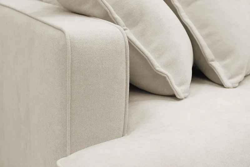 Rossita Lyx 4-istuttava Oikeakätinen L-muotoinen Extra Syvä Divaanisohva Kankaalla - Beige Kangas - Huonekalut - Sohva - Divaanisohva
