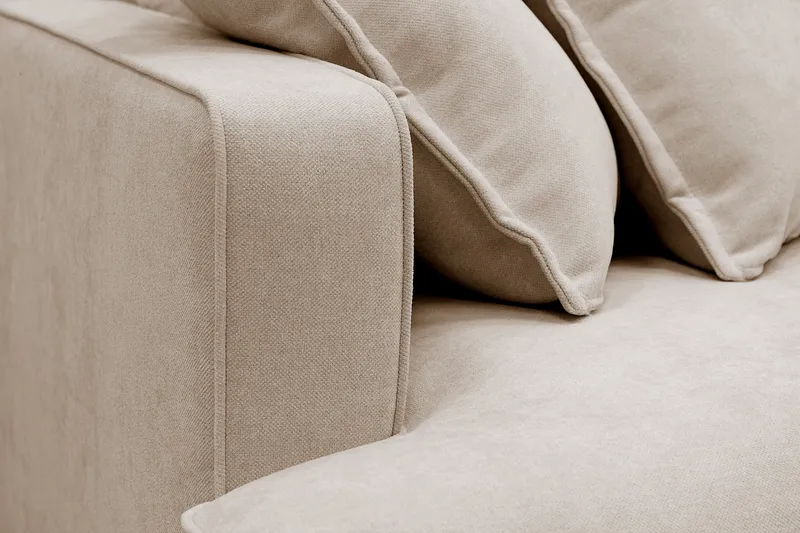 Rossita Lyx 4-istuttava Oikeakätinen L-muotoinen Extra Syvä Divaanisohva Kankaalla - Beige Kangas - Huonekalut - Sohva - Divaanisohva