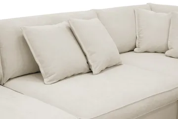 Rossita Lyx 4-istuttava Oikeakätinen L-muotoinen Extra Syvä Divaanisohva Kankaalla - Beige Kangas - Huonekalut - Sohva - Divaanisohva