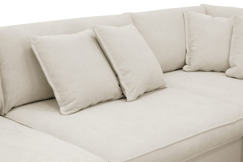 Rossita Lyx 4-istuttava Oikeakätinen L-muotoinen Extra Syvä Divaanisohva Kankaalla - Beige Kangas - Huonekalut - Sohva - Divaanisohva