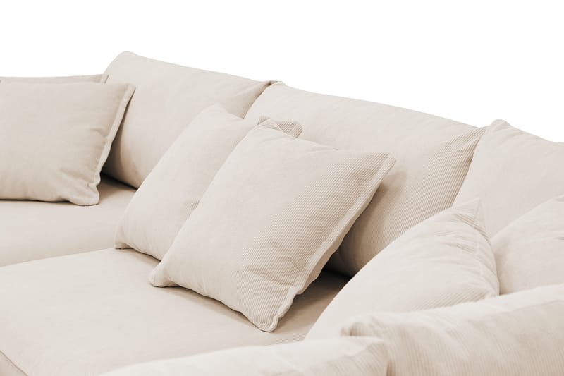 Rossita Lyx 4-istuttava Oikeakätinen L-muotoinen Extra Syvä Divaanisohva Manchester-kankaalla - Beige Vakosametti - Huonekalut - Sohva - Divaanisohva
