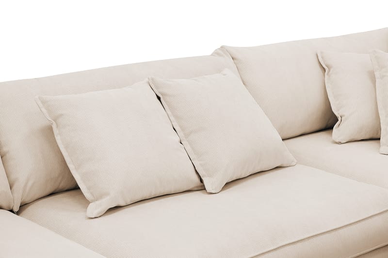 Rossita Lyx 4-istuttava Oikeakätinen L-muotoinen Extra Syvä Divaanisohva Manchester-kankaalla - Beige Vakosametti - Huonekalut - Sohva - Divaanisohva