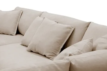 Rossita Lyx 4-istuttava oikeanpuoleinen erittäin syvä L-muotoinen kangassohva lepotuoliosalla - Beige kangas - Huonekalut - Sohva - Divaanisohva
