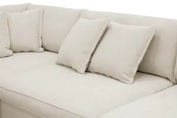 Rossita Lyx 4-istuttava vasenkätinen L-muotoinen erittäin syvä kangassohva lepotuoliosalla - Beige kangas - Huonekalut - Sohva - Divaanisohva