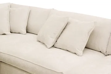 Rossita Lyx 4-istuttava Vasenkätinen L-muotoinen Extra Syvä Divaanisohva Chenille-kankaalla - Beige Chenille - Huonekalut - Sohva - Divaanisohva