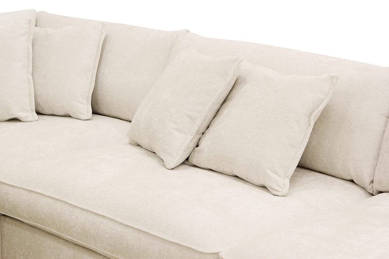 Rossita Lyx 4-istuttava Vasenkätinen L-muotoinen Extra Syvä Divaanisohva Chenille-kankaalla - Beige Chenille - Huonekalut - Sohva - Divaanisohva