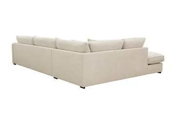 Rossita Lyx 4-istuttava Vasenkätinen L-muotoinen Extra Syvä Divaanisohva Chenille-kankaalla - Beige Chenille - Huonekalut - Sohva - Divaanisohva