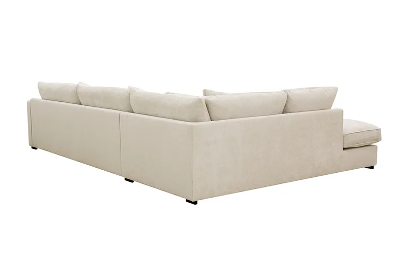 Rossita Lyx 4-istuttava Vasenkätinen L-muotoinen Extra Syvä Divaanisohva Chenille-kankaalla - Beige Chenille - Huonekalut - Sohva - Divaanisohva