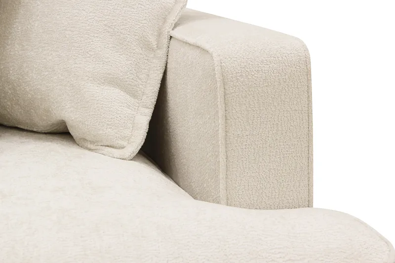 Rossita Lyx 4-istuttava Vasenkätinen L-muotoinen Extra Syvä Divaanisohva Chenille-kankaalla - Beige Chenille - Huonekalut - Sohva - Divaanisohva