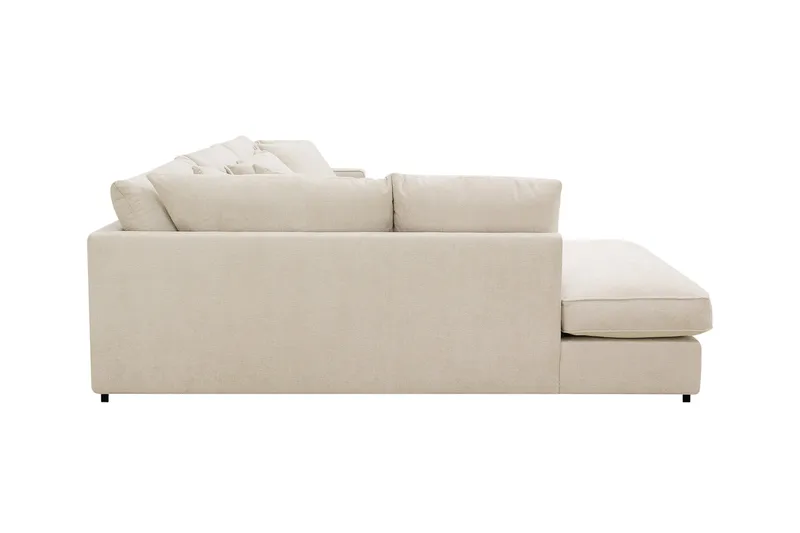 Rossita Lyx 4-istuttava Vasenkätinen L-muotoinen Extra Syvä Divaanisohva Chenille-kankaalla - Beige Chenille - Huonekalut - Sohva - Divaanisohva