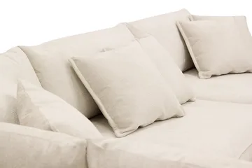 Rossita Lyx 4-istuttava Vasenkätinen L-muotoinen Extra Syvä Divaanisohva Chenille-kankaalla - Beige Chenille - Huonekalut - Sohva - Divaanisohva