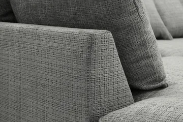 Rossita Lyx 4-istuttava Vasenkätinen L-muotoinen Extra Syvä Divaanisohva Chenille-kankaalla - Harmaa Chenille - Huonekalut - Sohva - Divaanisohva