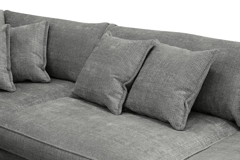 Rossita Lyx 4-istuttava Vasenkätinen L-muotoinen Extra Syvä Divaanisohva Chenille-kankaalla - Harmaa Chenille - Huonekalut - Sohva - Divaanisohva