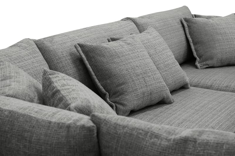 Rossita Lyx 4-istuttava Vasenkätinen L-muotoinen Extra Syvä Divaanisohva Chenille-kankaalla - Harmaa Chenille - Huonekalut - Sohva - Divaanisohva