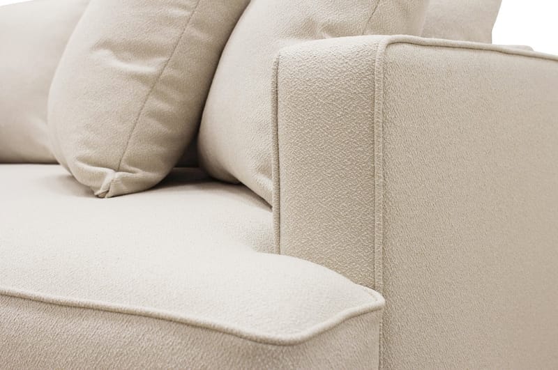 Rossita Syvyys 4-istuttava Bouclé L Sohva divaanilla Vasen - Vaalea beige - Huonekalut - Sohva - Divaanisohva