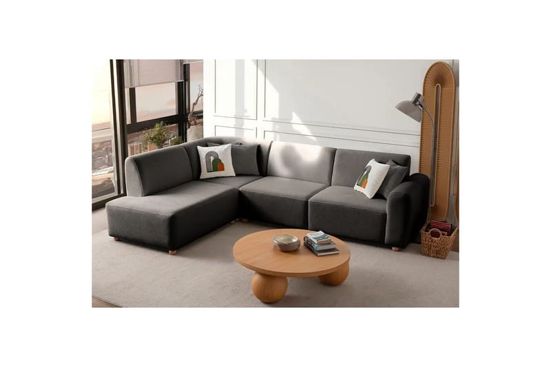 Rynvar Sohva divaanilla 4-istuttava - Antrasiitti - Huonekalut - Sohva - Divaanisohva