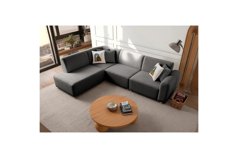 Rynvar Sohva divaanilla 4-istuttava - Antrasiitti - Huonekalut - Sohva - Divaanisohva