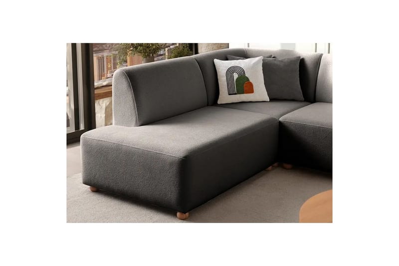 Rynvar Sohva divaanilla 4-istuttava - Antrasiitti - Huonekalut - Sohva - Divaanisohva