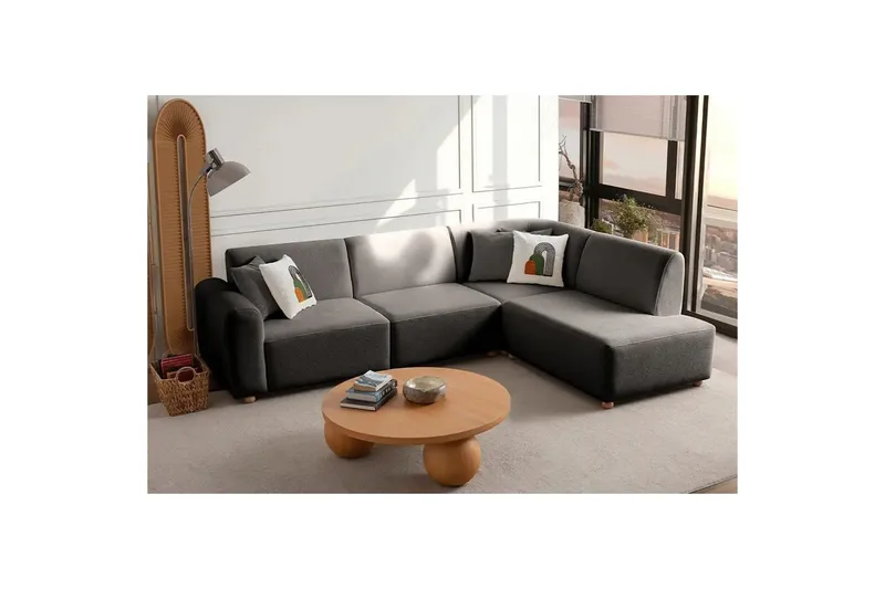 Rynvar Sohva divaanilla 4-istuttava - Antrasiitti - Huonekalut - Sohva - Moduulisohva - Moduulisohvakokonaisuus