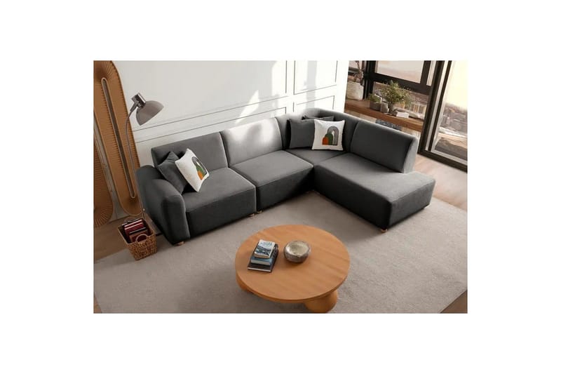 Rynvar Sohva divaanilla 4-istuttava - Antrasiitti - Huonekalut - Sohva - Moduulisohva - Moduulisohvakokonaisuus