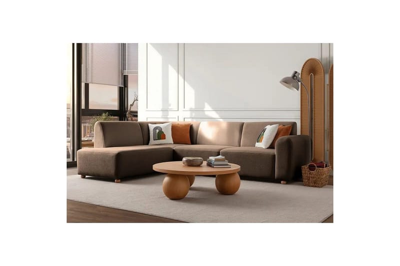 Rynvar Sohva divaanilla 4-istuttava - Ruskea - Huonekalut - Sohva - Divaanisohva