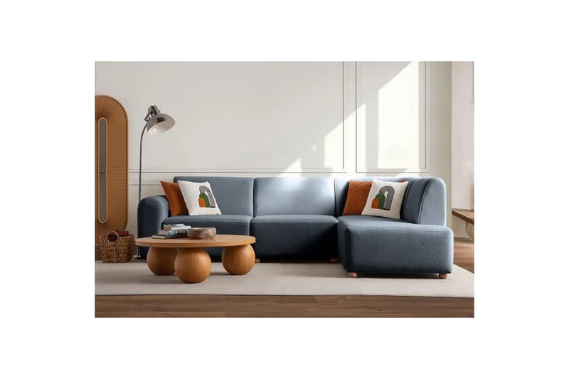 Rynvar Sohva divaanilla 4-istuttava - Sininen - Huonekalut - Sohva - Divaanisohva