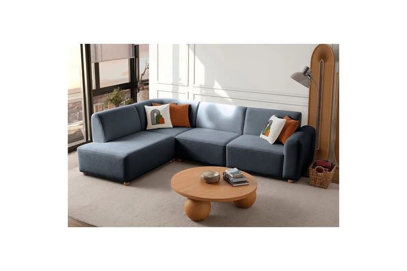 Rynvar Sohva divaanilla 4-istuttava - Sininen - Huonekalut - Sohva - Divaanisohva