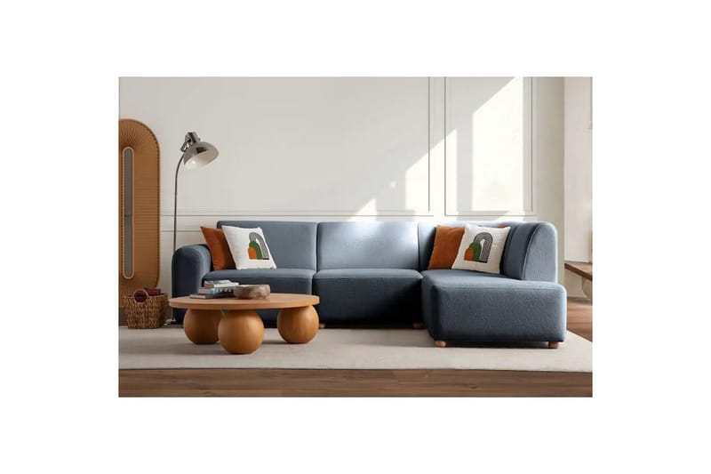 Rynvar Sohva divaanilla 4-istuttava - Sininen - Huonekalut - Sohva - Moduulisohva - Moduulisohvakokonaisuus