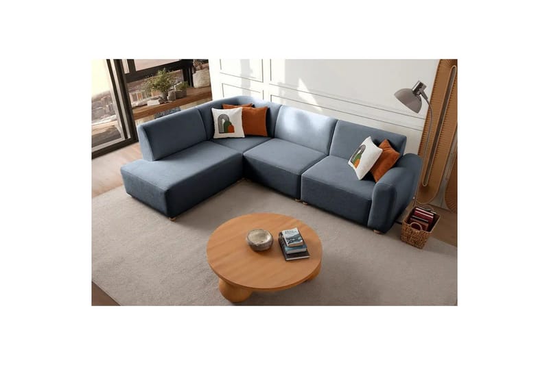 Rynvar Sohva divaanilla 4-istuttava - Sininen - Huonekalut - Sohva - Moduulisohva - Moduulisohvakokonaisuus