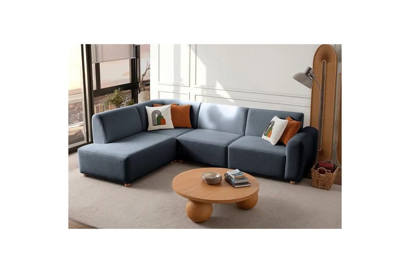 Rynvar Sohva divaanilla 4-istuttava - Sininen - Huonekalut - Sohva - Moduulisohva - Moduulisohvakokonaisuus