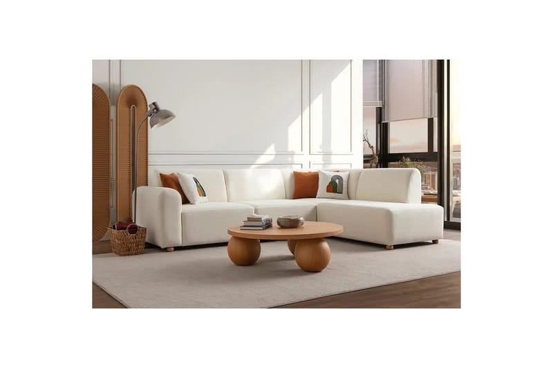 Rynvar Sohva divaanilla 4-istuttava - Valkoinen - Huonekalut - Sohva - Moduulisohva - Moduulisohvakokonaisuus