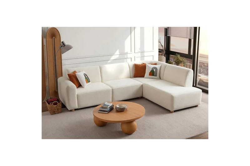 Rynvar Sohva divaanilla 4-istuttava - Valkoinen - Huonekalut - Sohva - Divaanisohva