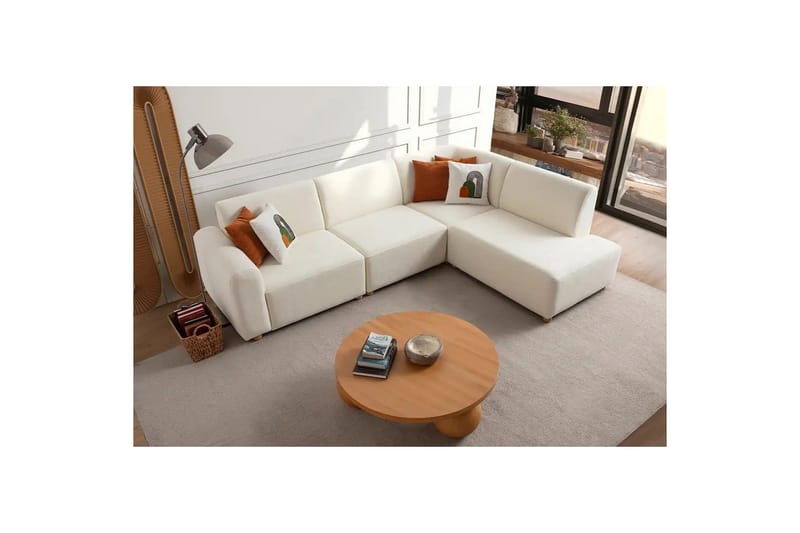 Rynvar Sohva divaanilla 4-istuttava - Valkoinen - Huonekalut - Sohva - Divaanisohva