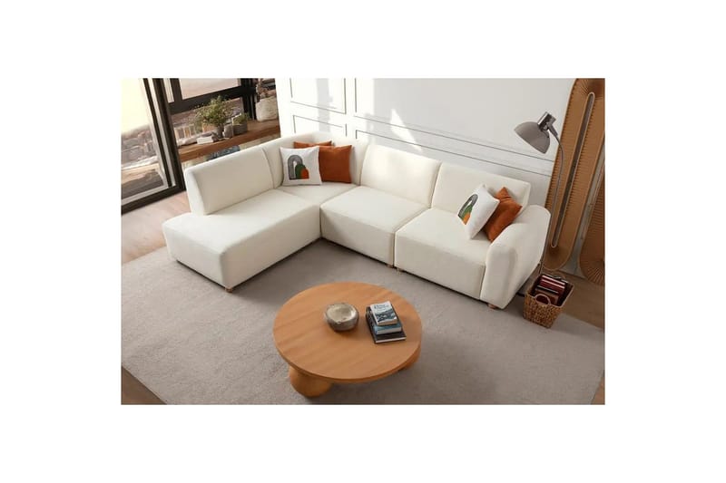 Rynvar Sohva divaanilla 4-istuttava - Valkoinen - Huonekalut - Sohva - Divaanisohva