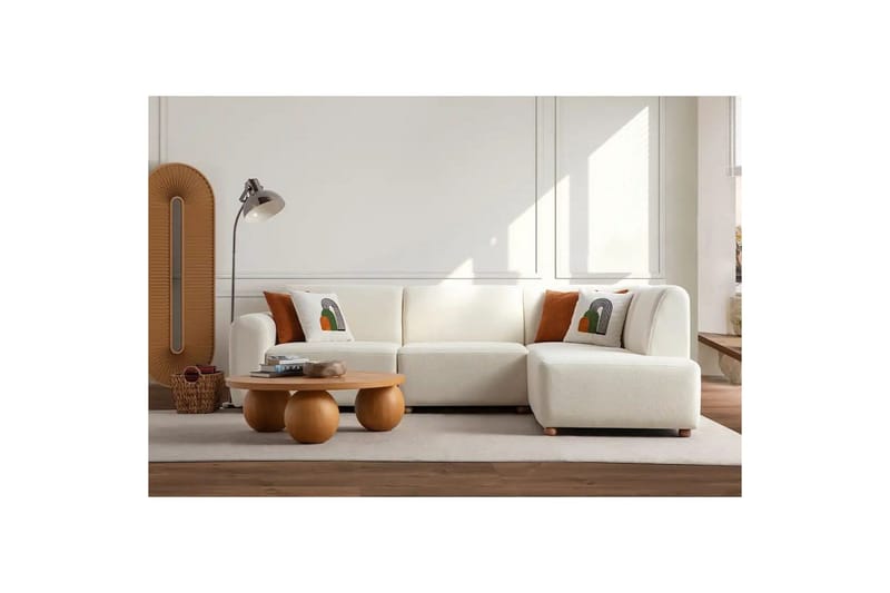 Rynvar Sohva divaanilla 4-istuttava - Valkoinen - Huonekalut - Sohva - Moduulisohva - Moduulisohvakokonaisuus