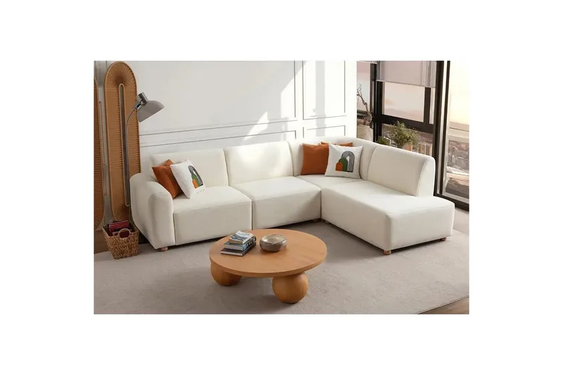 Rynvar Sohva divaanilla 4-istuttava - Valkoinen - Huonekalut - Sohva - Divaanisohva