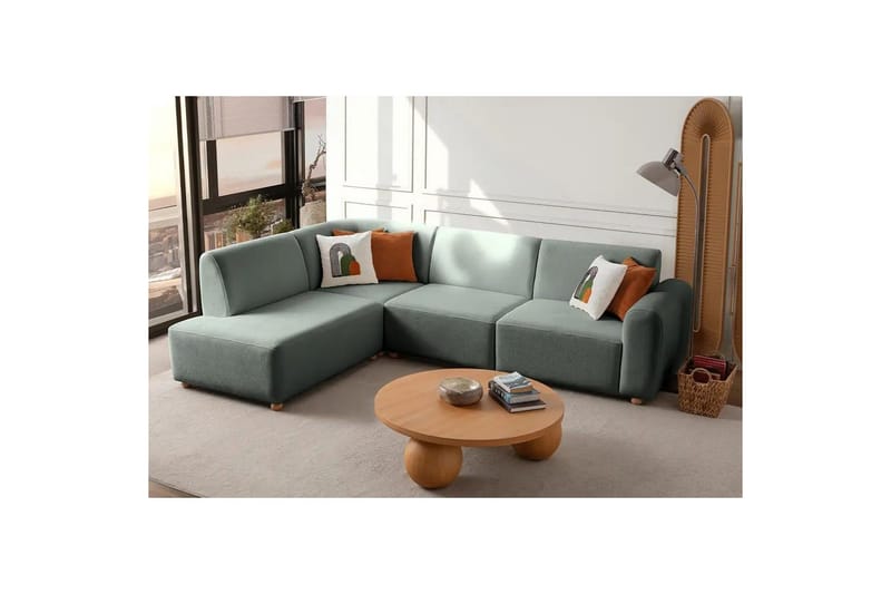 Rynvar Sohva divaanilla 4-istuttava - Vihreä - Huonekalut - Sohva - Divaanisohva