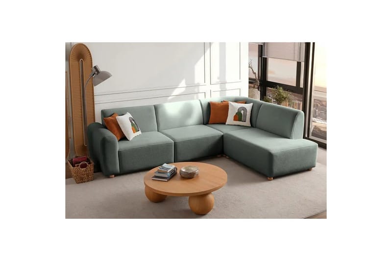 Rynvar Sohva divaanilla 4-istuttava - Vihreä - Huonekalut - Sohva - Divaanisohva