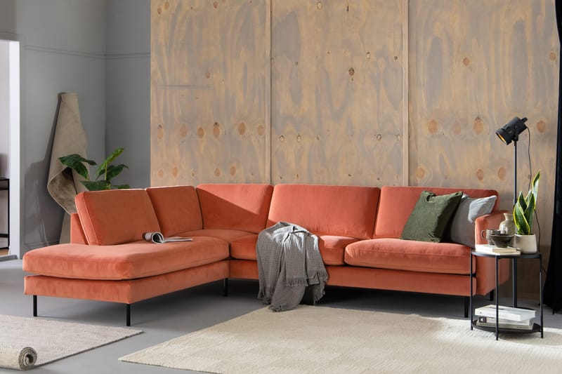 Samettisohva Elion 2,5:n ist avopäädyllä Vasen - Roosa - Huonekalut - Sohva - Divaanisohva