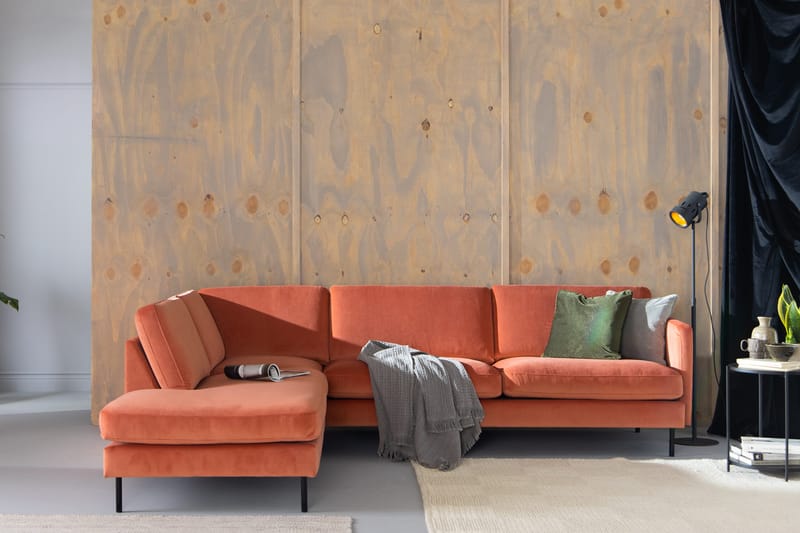 Samettisohva Elion 2,5:n ist avopäädyllä Vasen - Roosa - Huonekalut - Sohva - Divaanisohva