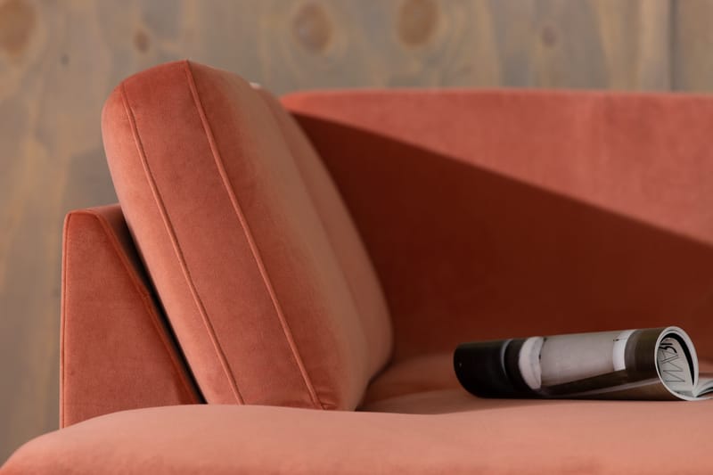 Samettisohva Elion 2,5:n ist avopäädyllä Vasen - Roosa - Huonekalut - Sohva - Divaanisohva